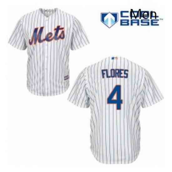 Mens Majestic New York Mets 4 Wilmer Flores Replica White Home Cool Base MLB Jersey